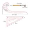 Clothing Patterning Ruler Sew French Curve Ruler Metric Shaped Plastic Sewing Tools Include Curve/Triangular Rule Tracing Wheel for Beginners