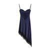 2025 Asymmetrical Lace Slip Dress: European & American Silk Satin Fashion