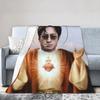 Hudson Williams Jesus Meme Blankets Flannel Print Multifunction Warm Throw Blankets for Bed Car Rug Piece