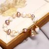 Handmade 14K Gold Filled Sweet Cat Animal Baroque Natural Freshwater Pearl Ladies Bracelets  For Women Birthday Gift