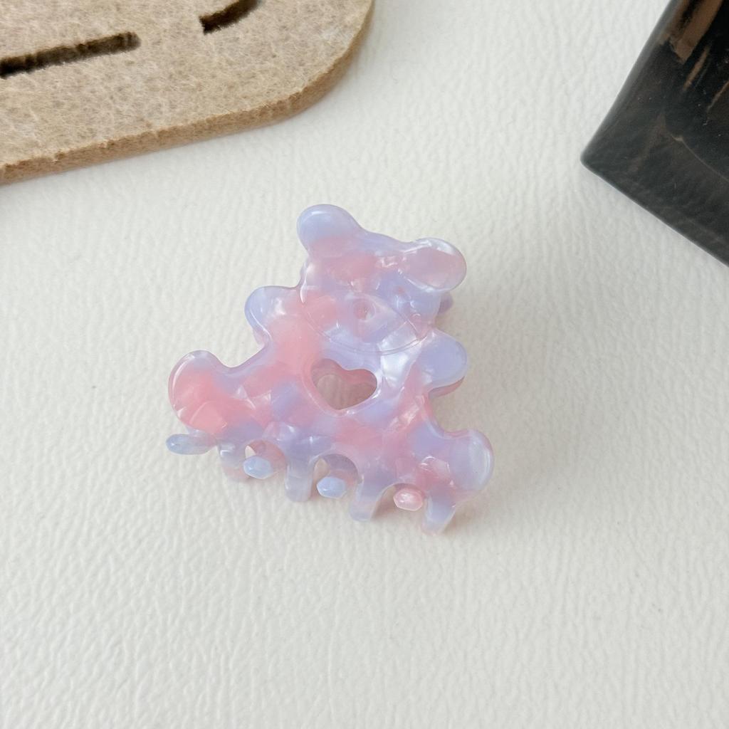 Medium Love Heart Bear Acetate Claw Hair Clip - Cute & Exquisite Hair Accessory