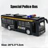 Großer Polizeibus Pull-Back-Fahrzeug Modell eines simulierten Polizeiautos mit Lichtern Musik Trägheitsauto Spielzeug für Kinder Geburtstagsgeschenk