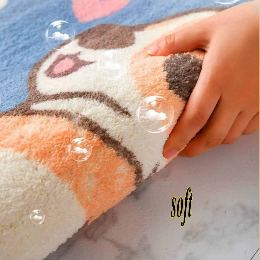 Cartoon-Druck Badezimmer Kaschmir Verdickungsmatte Bad Rutschfeste Teppiche Im Waschbecken Badewanne Boden Teppich Duschraum Fußmatte Memory Foam 3D Pad