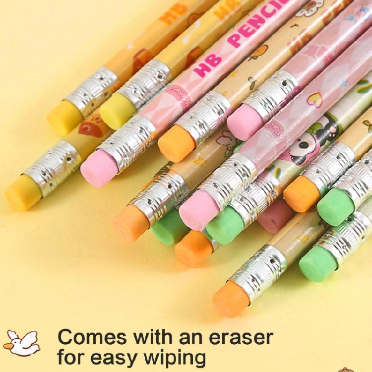 6PCS Cartoon Wood Pencils Ergonomic Grip Drawing Pencils for Students Children Class Reward Daily Sketching Writing