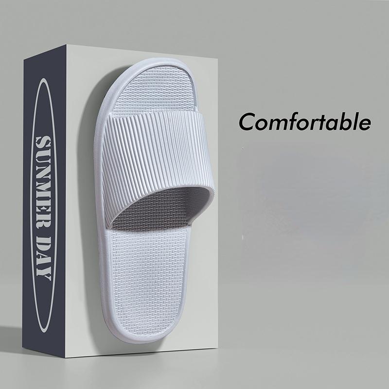 

1 пара толстых домашних тапочек на плоской подошве для ванной комнаты, модные домашние мужские сандалии на мягкой подошве из ЭВА, летние нескользящие тапочки для пары 44-45 серый
