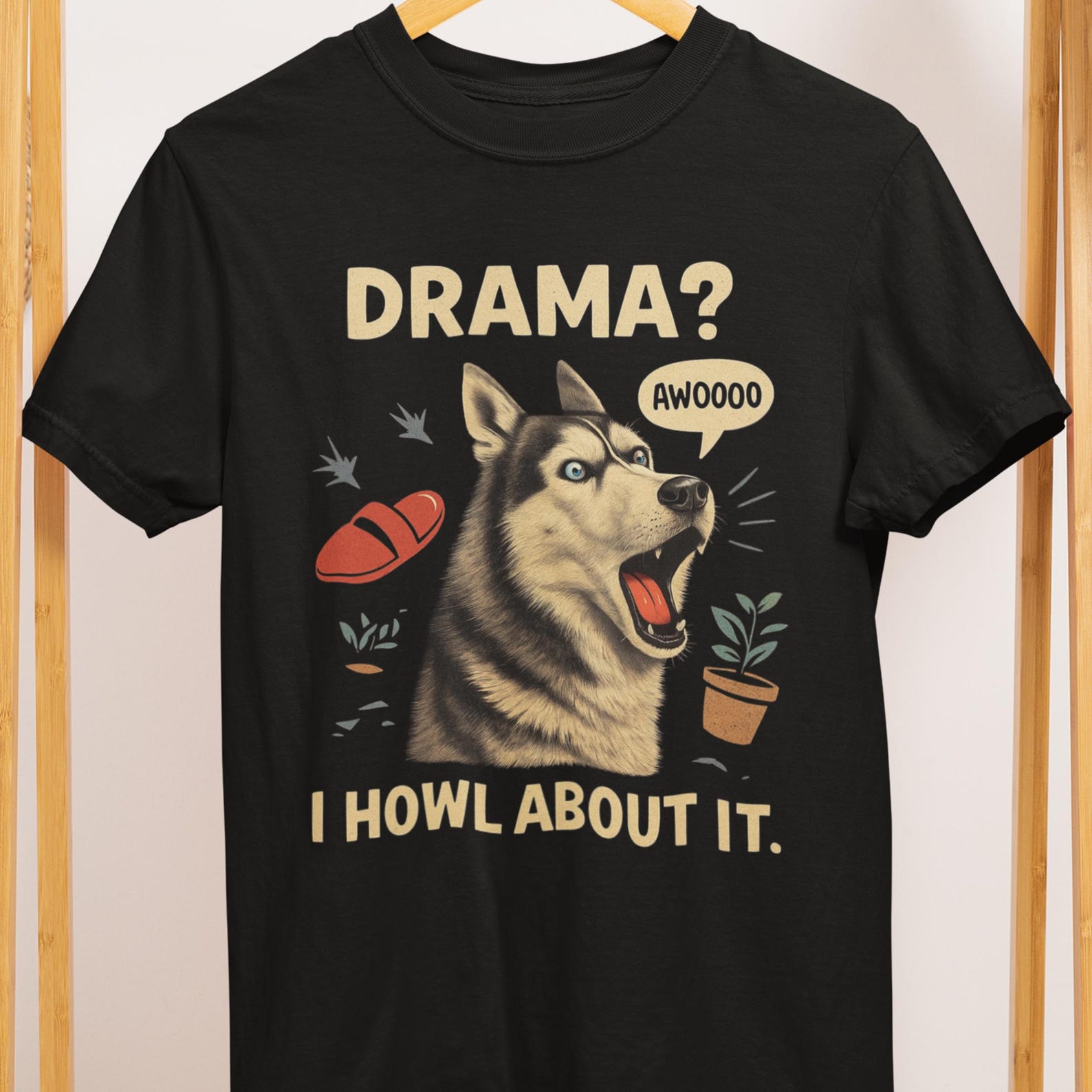 Funny Siberian Husky T-Shirt: Drama Queen Dog Lover Tee 4XL