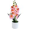 Artificial Orchid In Clean-Line Round Pot for Residential Commercial Indoor Decor For Home Office Cafe Setting