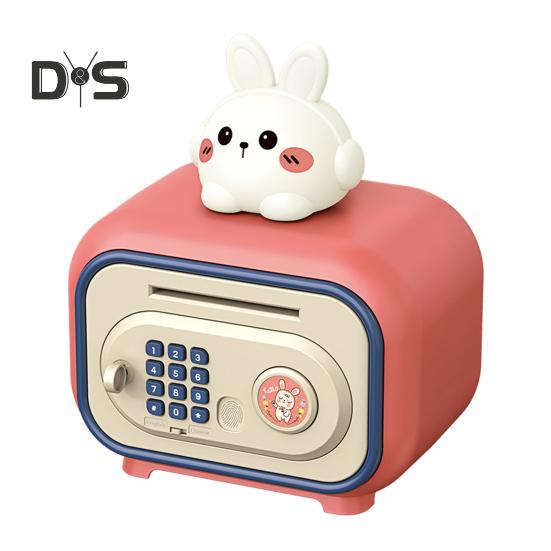 

Дитяча іграшка-скарбничка Електронні монети Скринька для заощаджень грошей Розблокування відбитком пальця Стиль банкомату Весела скарбничка великої місткості для хлопчиків, дівчаток 6-12 років Rabbit