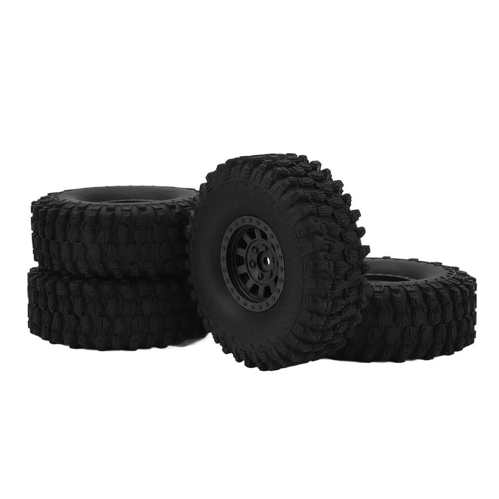 4PCS RC Car Tire Wheel 120mm 1.9in Rubber with 10 Spoke Nylon Wheel Hub RC Car Parts for Axial SCX10 90046 for Traxxas