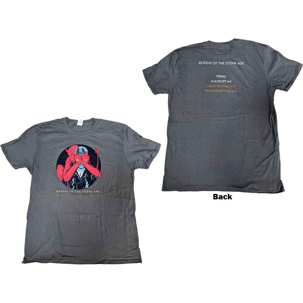 Queens Of The Stone Age Villains RL 2017 T-Shirt Grey New Unisex T-Shirt XXL