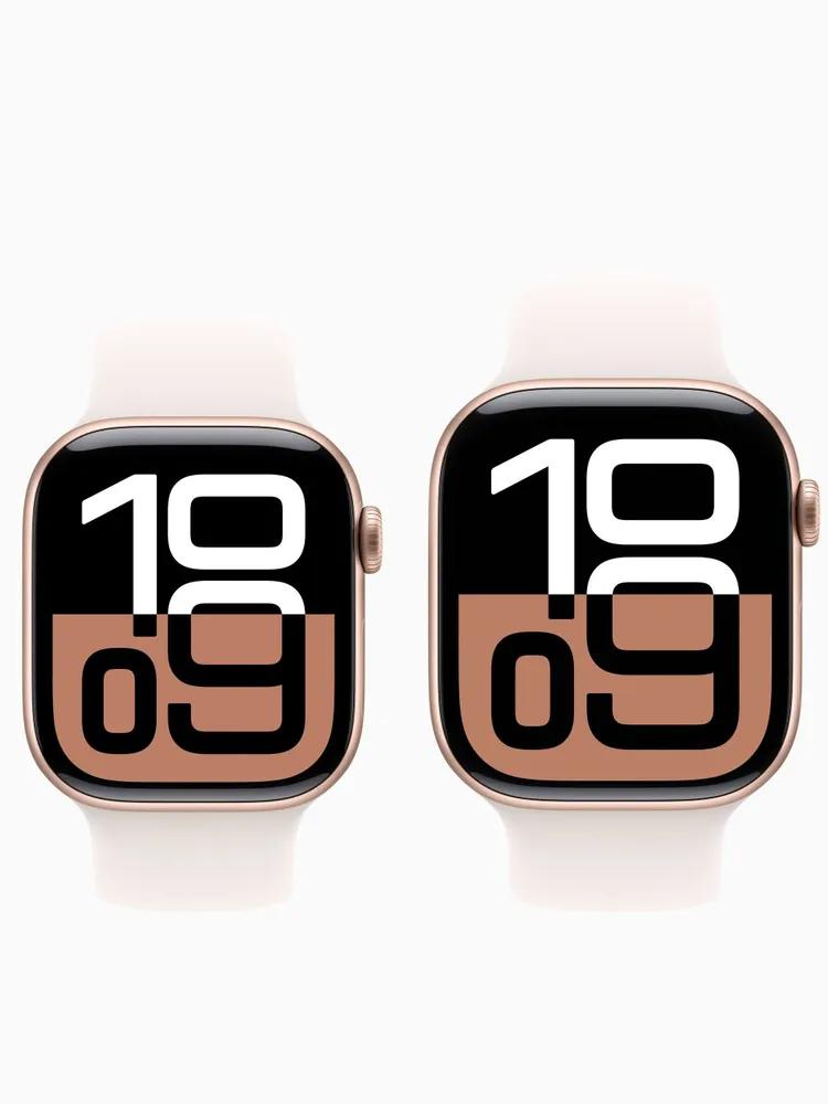 Apple Watch Series 10 GPS 42/46MM Aluminium Zifferblatt mit Silikon-Sportarmband