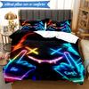 3PCS Cyberpunk Gaming Neon Bedding Set,Including 1pc Duvet Cover And 2pcs Pillowcases Perfect for Bedroom, Dormitory, Fan Christmas gift