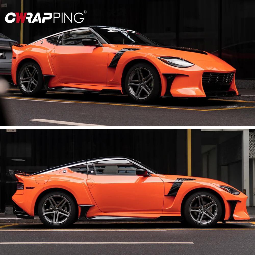 Vinil Auto Portocaliu Lucios Autocolant Folie de Înfoliere Decorare Fără Bule de Aer Accesorii Caroserie Auto pentru Styling Auto Motocicletă