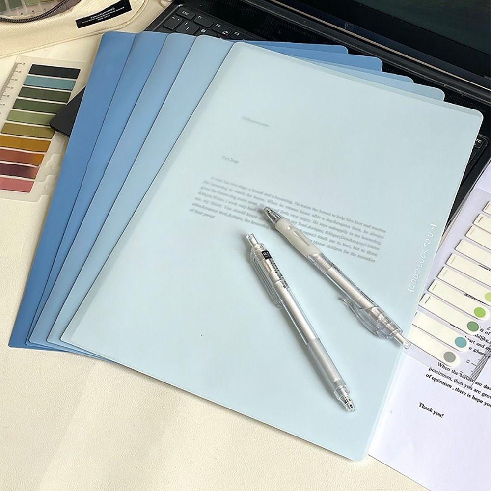 5PCS/Set L-shaped A4 File Folder Gradient Color Document Folder Test Paper Clamp  Business