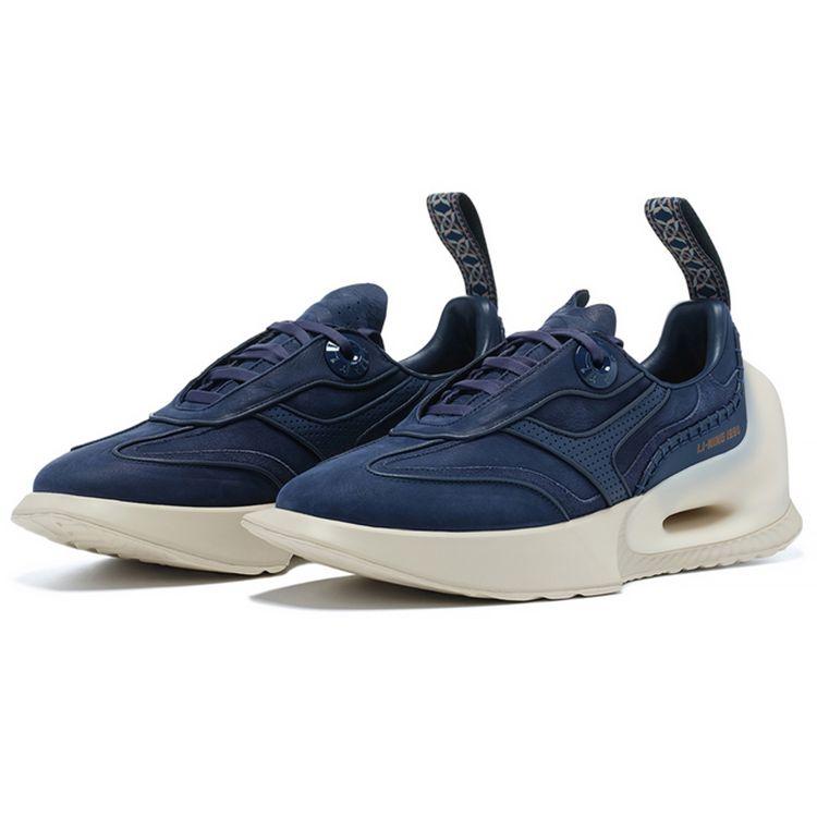 Li-Ning 1990 Retro Sports Thick Sole Non-Slip Wear-Resistant Low-Top Casual Shoes Men Sneaker Dark-Indigo ALFS205-2