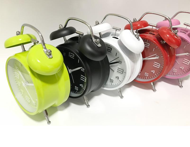 4-Inch Metal Silent Alarm Clock with Night Light - Ideal for Students and Children, Desktop Charging Silent Alarm Clock
