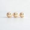 20Pcs Smiles Wood Beads Natural Wooden Beads for Crafting, Hole Round Wooden Smiles Face Beads Set for DIY Decorations