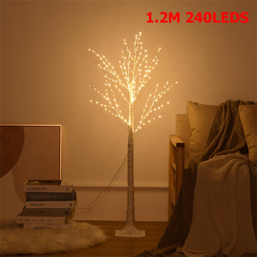 1.5M 1.8M Lighted Birch Tree Christmas Twig Trees Fairy Lights Artificial White Birch Tree Garland Lights String Lights