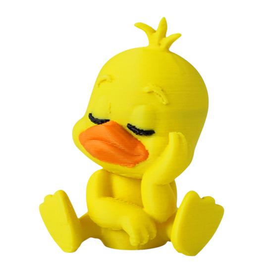 Funny Expression Decor 3D Printed Yellow Duck Figurine, Statue with Vivid Expressions, Modern Home Accent Cute Miniature Desktop Ornaments for Office