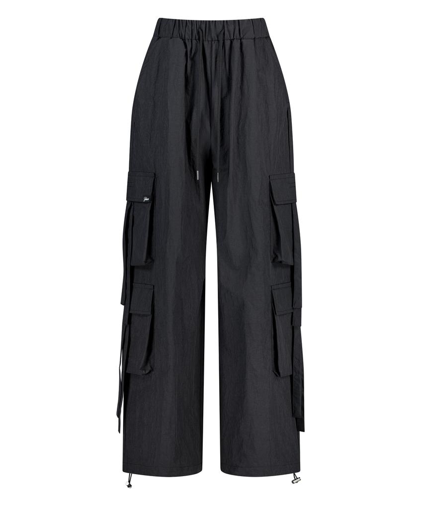 Yuibeu Nylon Cargo Pants Black