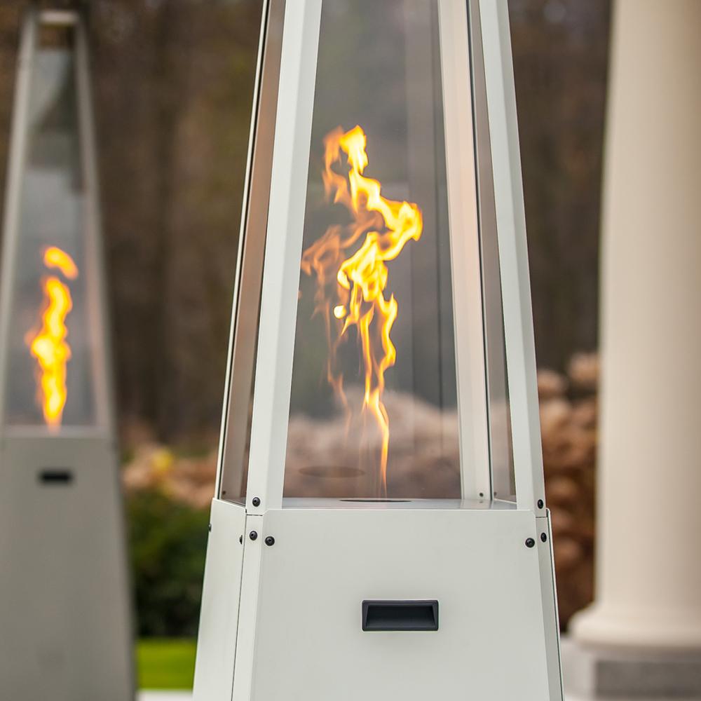 Outdoor Gas Heater Umbrella Steel White 12 kW Set