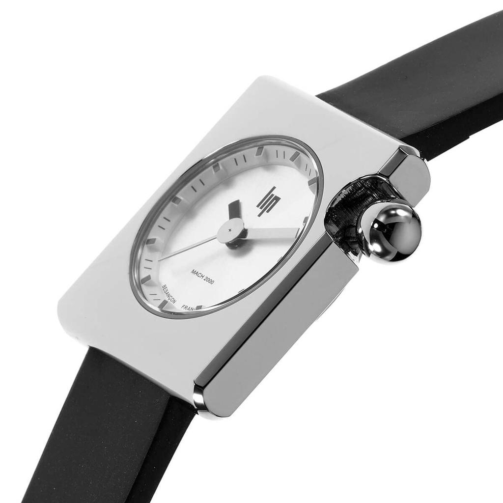 Authorized Distributor Lip Watch Lip671171 Mach 2000 Mini Square Silver Black Leather [LIP] Women's