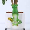 Socha Pijící žáby vzhůru nohama Invertovaná kreslená figurka žáby Pryskyřičná zvířecí socha Venkovní zahradní ozdoba na květináč