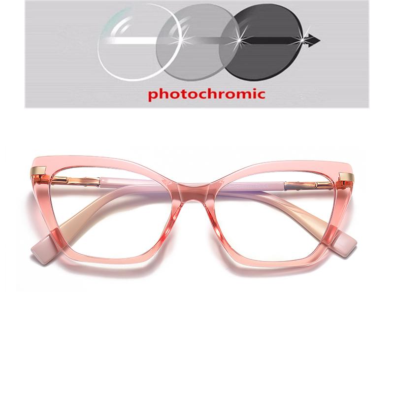 Blue Light Blocking Cat Eye Nearsighted Glasses For Women Spring Hinge TR90 Prescription Spectacles Diopter 0 -0.5 -0.75 To -6.0