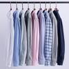 2026 Men Oxford Fashion 100% Cotton  Long Sleeve Casual Slim Solid Color Plaid Print Stripe Formal Dress Shirt Plus Size