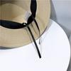 Women's Rivet Belt Decoration Simple Fashion Flat Beige Sunshade Straw Hat for Going Out and Playing, Seaside Vacation Dressing
