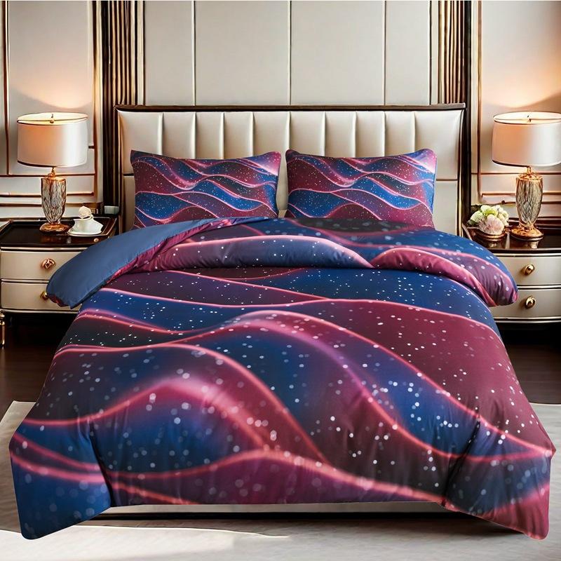 

new digital printing large version quilt cover three-piece set (quilt cover + pillowcase) printing bedding kit, no sheets 173x229cm 3pcs