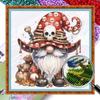 Full Embroidery Beads Printed 11CT Gnome Cross Stitch Kit Home Art Decor