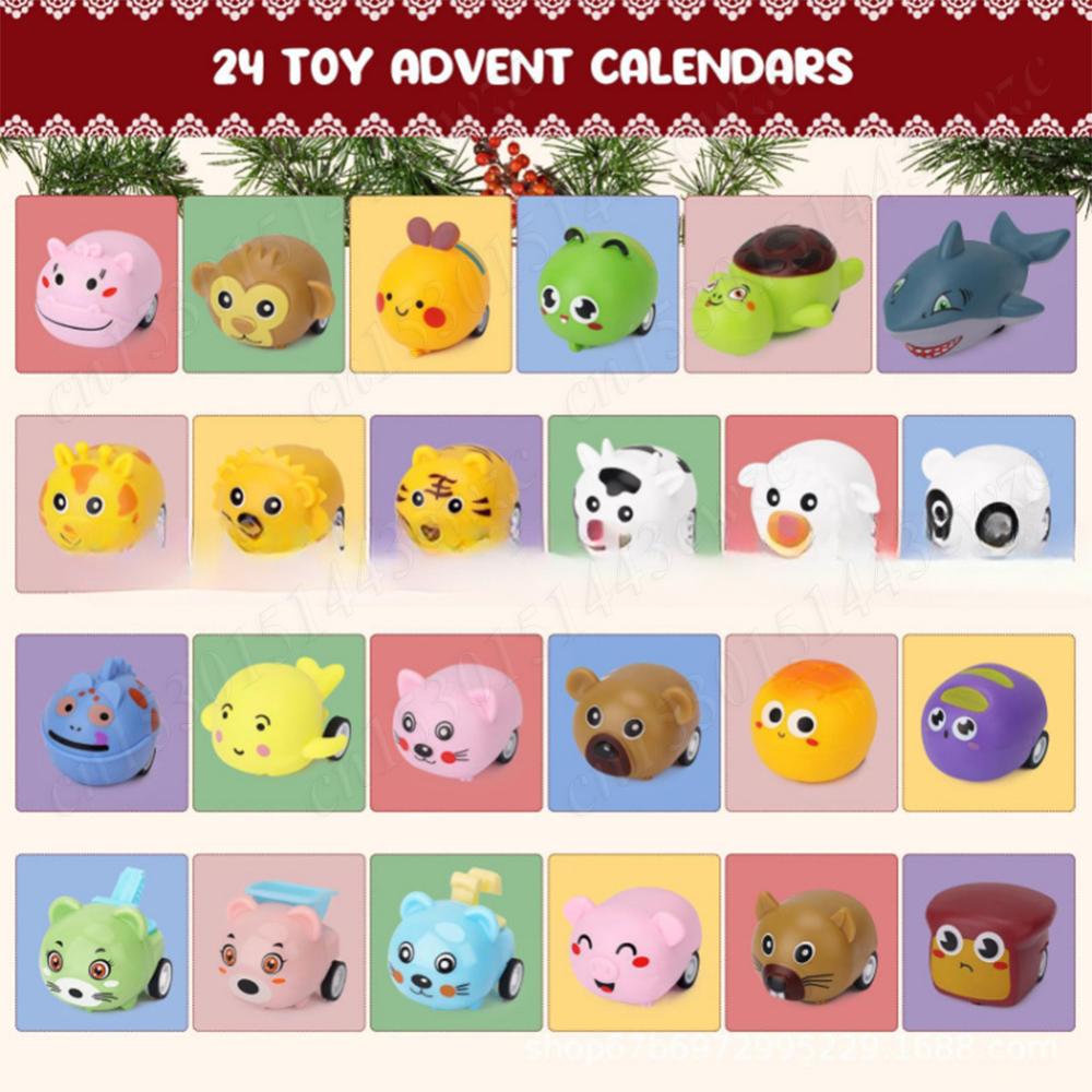 2026 Xmas Countdown Calendar with Pull Back Car Toys Advent Calendar 24 Different Race Cars Calendar Box Christmas Gift For Kids