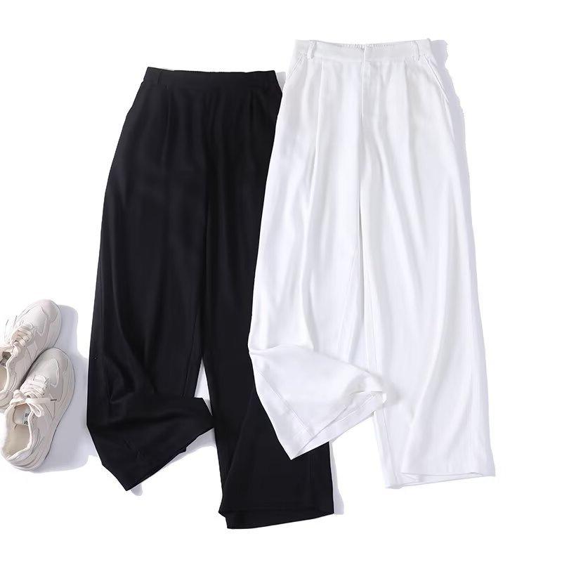 

BM&MD&ZA Summer Women s Fashion Loose Wide-Leg Pants - Old Money Style Medium чорний
