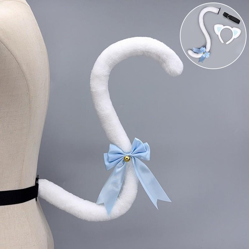 Handmade Plush Cat Ear Headband Tail Set Adult Cosplay Lolita Kawaii Anime Costume Accessory