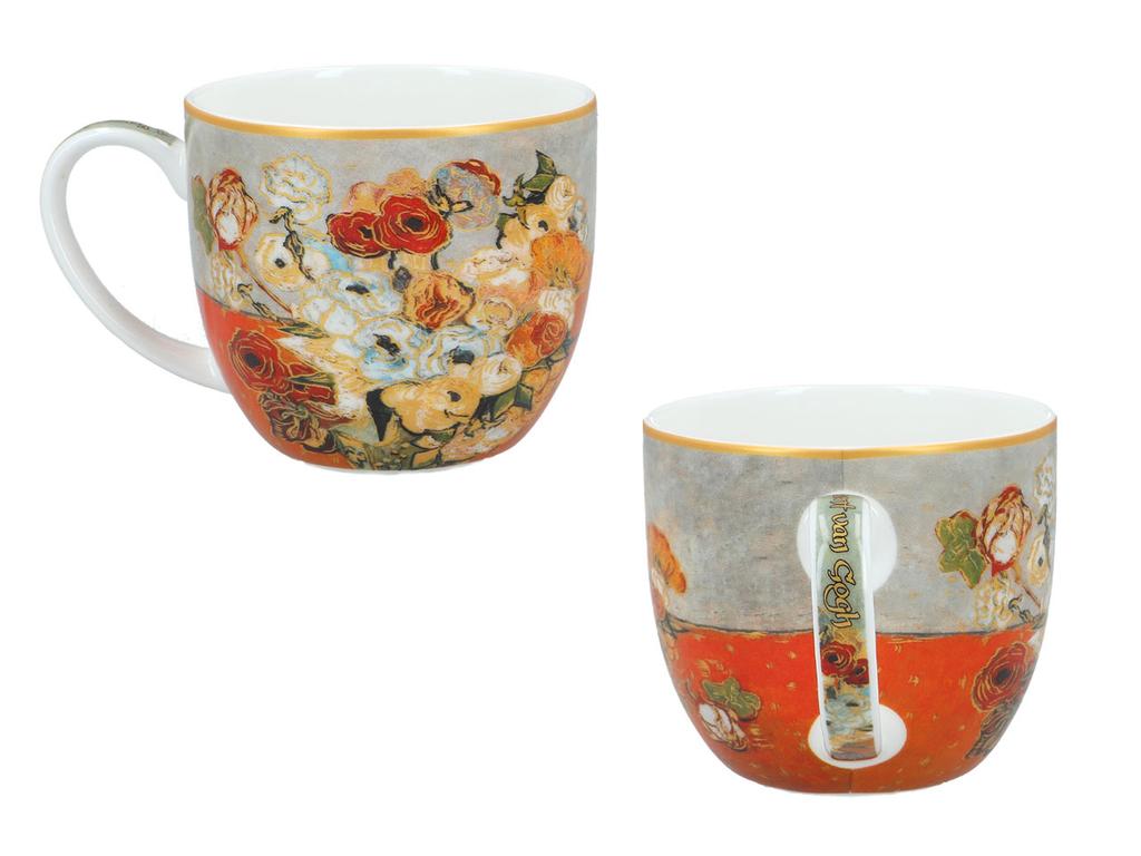 Set of 2 Cups with Saucers Van Gogh Roses Carmani Gift Set