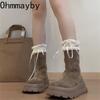 Winter Plush Women Short Boots Fashion Platform Thick Heel Ankle Booties Autumn Winter Keep Warm Shoes