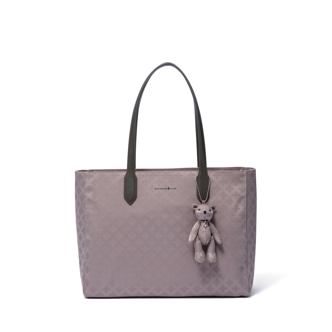 Patrick Cox Color Quartet 2 Tote Bag with Original Charm, Colored Handles, Lightweight, Khaki, PXLHDEH1, Women s