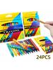 6/8/12/24Pcs Children's Art Painting Colored Crayons, Oil Pastels, Children's Non-Messy Hand Art Supplies for Kindergarten