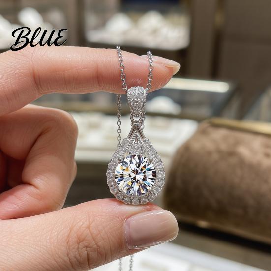 Versatile Jewelry for Dress Sparkling Drop Pendant Necklace Women Cubic