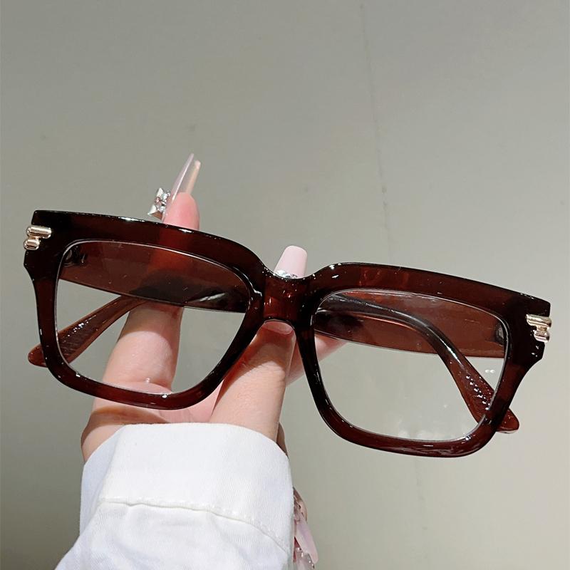 Vintage Square Glasses Men Fashion Blue Light Blocking Decor Eyewear Women  New Trendy Brand Design Optical Frames