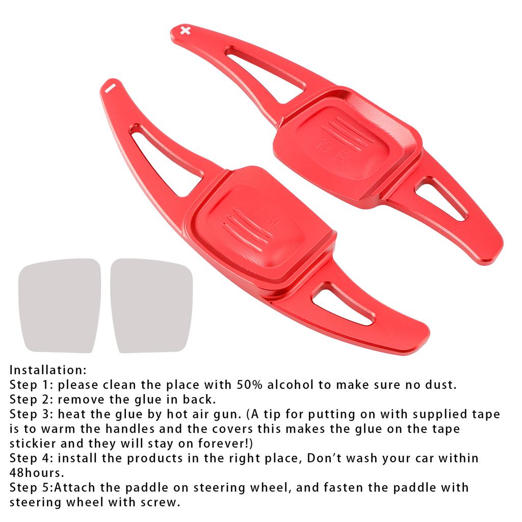 Steering Wheel Paddle Shifter Extension For VW Golf 8 Tiguan Aluminium Red