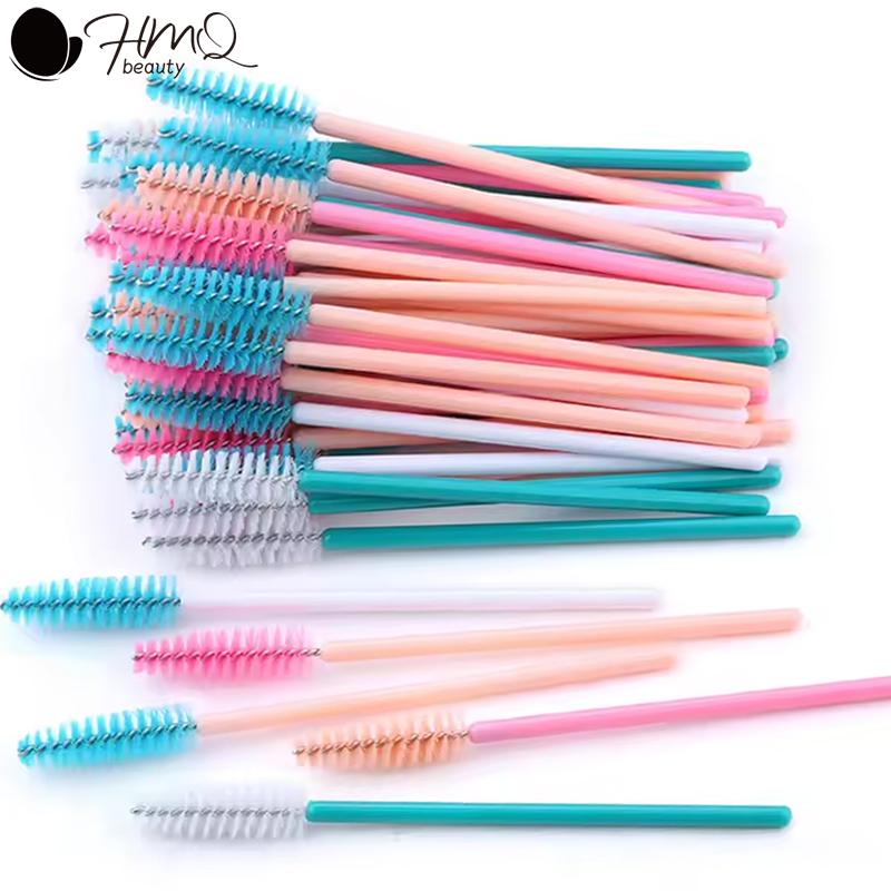 50pcs/set Disposable Eyelash Brush Professional Eyebrow Mascara Wand Applicator Crystal Lash Wands Eyelash Extension Supplies
