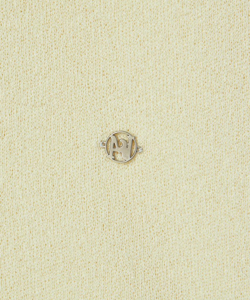 BEYOND CLOSET [Collection Line] Weaving Collar Detail Cotton Knit Ivory