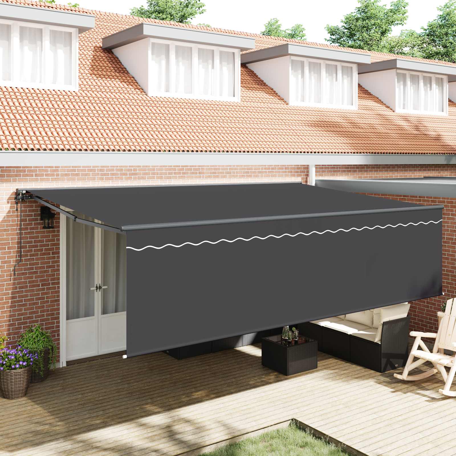Einziehbare Markise Anthrazit 500 x 300 cm