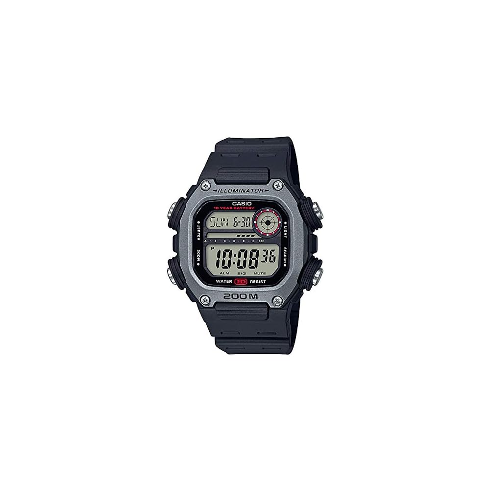 Casio Standard DW-291H-1A Digital Watch Black Silver Unisex Kids Date Display