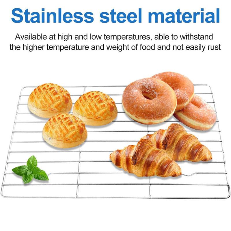 2-Piece Set for Baking Stainless Steel Wire Grill Oven Baking Barbecue Net