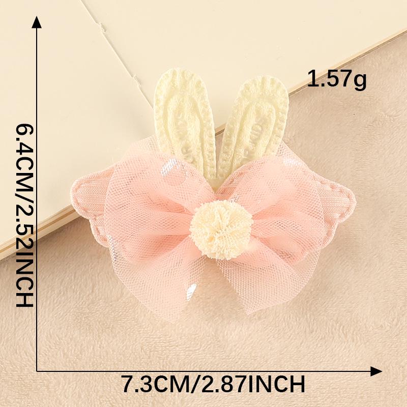 Plush 3D Bow Bear Hairpin with Embroidered Label.