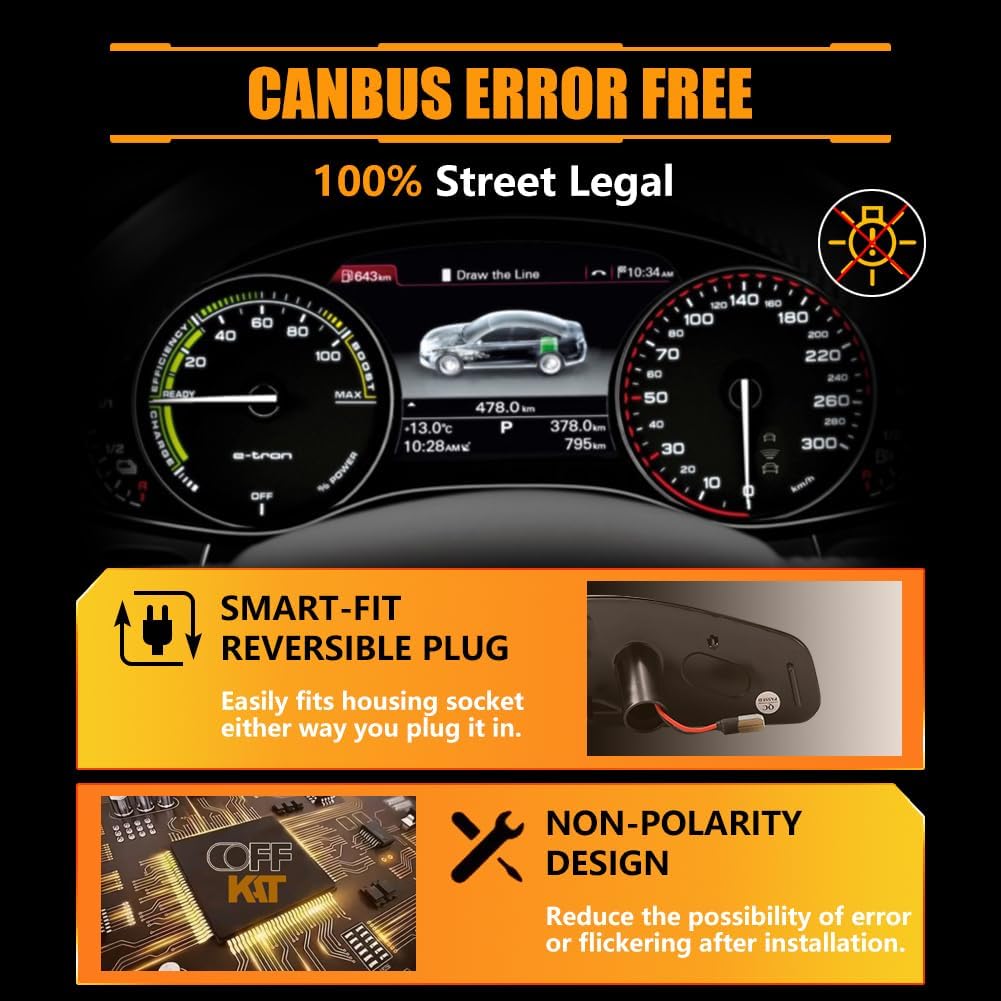 Front Fender LED Side Marker Lights for 2015 2016 2017 2018 Je-ep Renegade, Renegade Smoked Lens Side Bumper Marker Lamps, Amber LED Side Markers