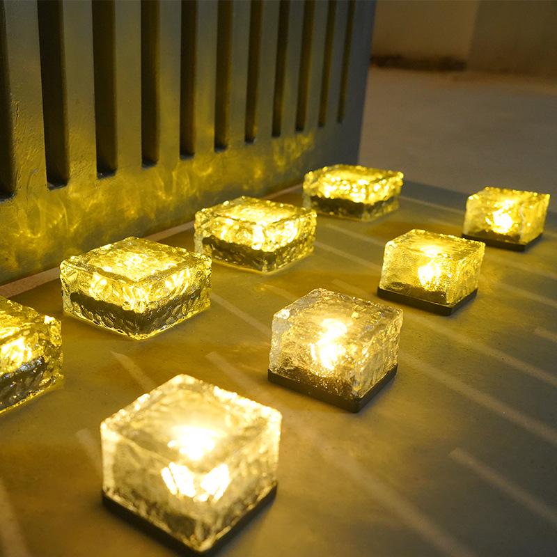 Solar Ice Brick Waterproof Outdoor Garden Light